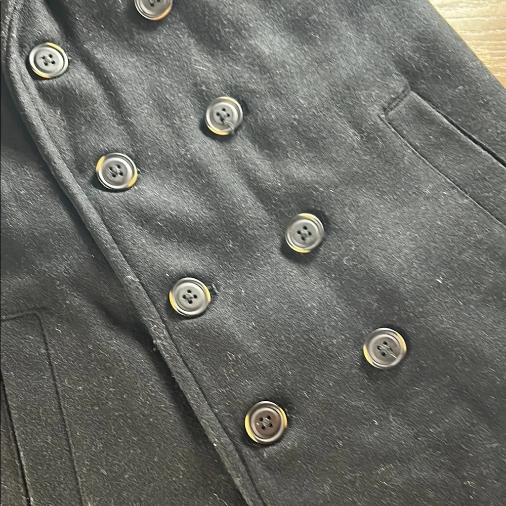 Little Boys Black Double-Breasted Winter Quilted Lined Coat
